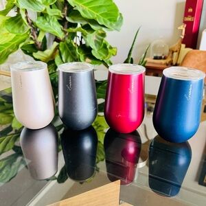 4 NEW RABBIT Black Red Blue Gold Steel Hot Cold Insulated Travel Mug Wine Glass